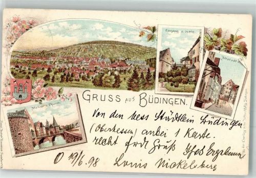 Büdingen 1898 Melior's Turm Altstadt