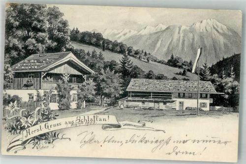 Schlattan Alm-Gasthaus Schlattan sign. Eilers Gasthaus-Stempel