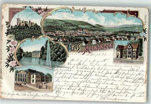 Meiningen 1899 Großes Palais Hoftheater Schloß Landsberg Henneberger-Haus