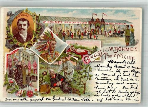 Maastricht Volksfest Gruss aus Böhmes Panoptikum mit Kurositäten Ort lt. Stempel