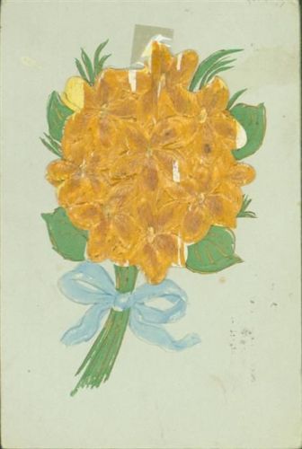 Blumen mit Seide obere Blüte mit Tesafilm Farbe mehr ins Orange