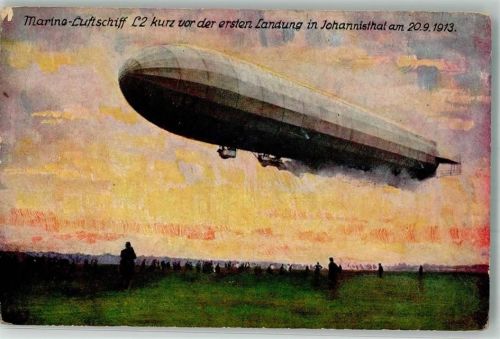 Treptow 1913 Marine Luftschiff L 2 kurz vor der ersten Landung Johannisthal