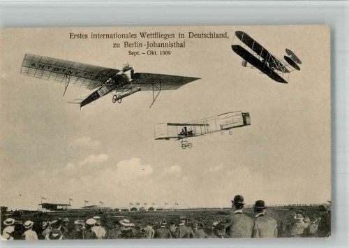 Johannisthal 1909 Erstes Intern. Wettfliegen in Deutschland Antoinette u.a.