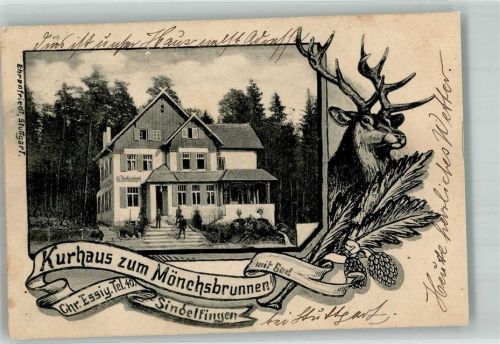 Sindelfingen Kurhaus zum Mönchsbrunnen Hirschkopf Passepartout