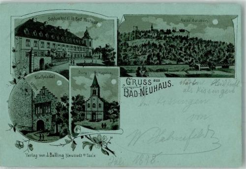 Bad Neuhaus 1898 Burg-Kapelle Bischofssaal Münze Ruine Salzburg Schloßhotel