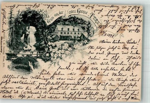 Kernhof 1898 Grenze Terz Gasthaus Höllenseuche Wasserfall Ort lt. Stempel