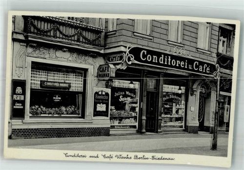 Friedenau Konditorei-Cafe Wanke Rheinstrasse 50 Emailleschilder