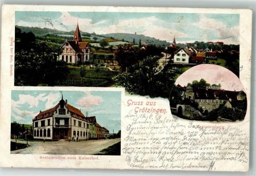 Grötzingen 1904 Augustusburg Gasthaus zum Kaiserhof