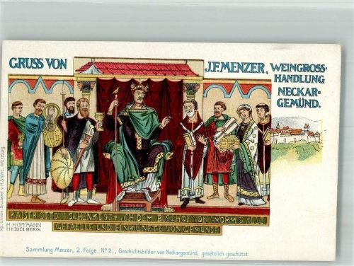 Neckargemünd 1899 Werbung J. Menzer Weinhandlung Geschichtsbilder 2. Folge Nr. 2