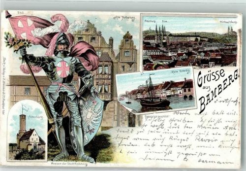 Bamberg 1898 Alte Hofhaltung Dom Klein Venedig Altenburg Wappen