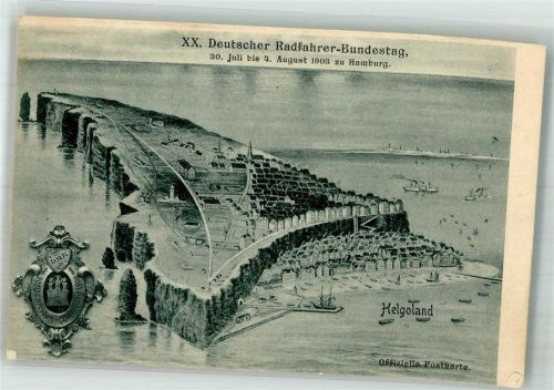 W2000 Hamburg XX. Deutscher Radfahrer Bundestag Bild: Helgoland Verlag Knackstedt & Näther Fahrrad 1903 Künstlerkarte