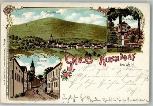 Kirchdorf 1902 Lithographie Hofmarkt Bei der Buche
