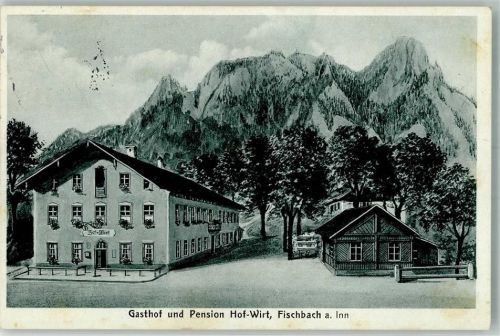 Fischbach Bahnpost Kufstein Rosenheim Zug 8 24.8.31 Gasthaus Hof-Wirt