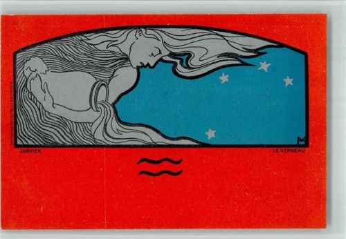 Janvier Januar Le Verseau Sternzeichen BOAKC Jugendstil