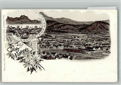 Kingstown St. Vincent Hafen Lithographie