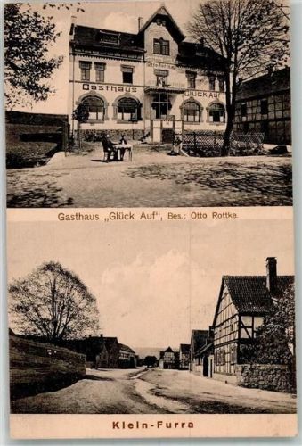 Kleinfurra 1913 Gasthaus "Glück Auf" Dorfstraße