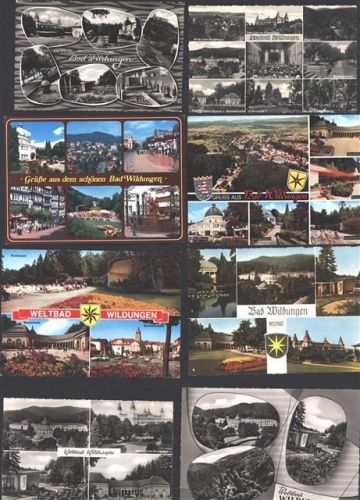 34537 W3590 Bad Wildungen - Teilansichten , Lot mit 21 div AK