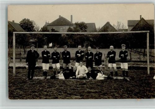 Bünde 1914 Fußball Mannschaft Ort handschriftlich Privatfoto AK