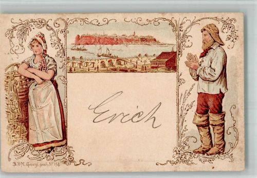 Helgoland 1897 Vorläufer Druck um 1880 - 1889 Helgoländer Volkstrachten Insel Helgoland Helgoländer Postkarte