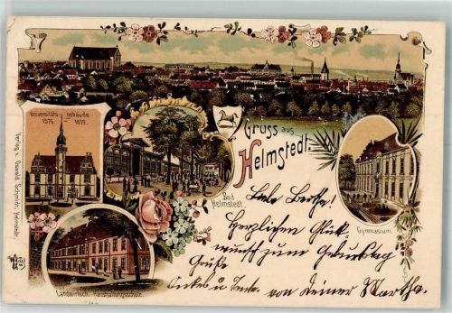 Bad Helmstedt 1898 Landwirtsch. Haushaltungsschule Universitätsgebäude Stadtwappen Verlag Ottmar Zieher-München