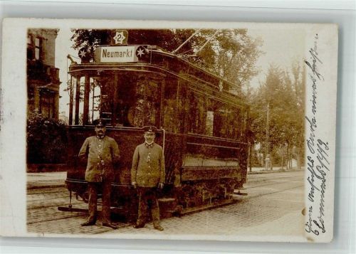 Köln Altstadt-Süd 101 1914 Foto AK Straßenbahn Neumarkt Schaffner