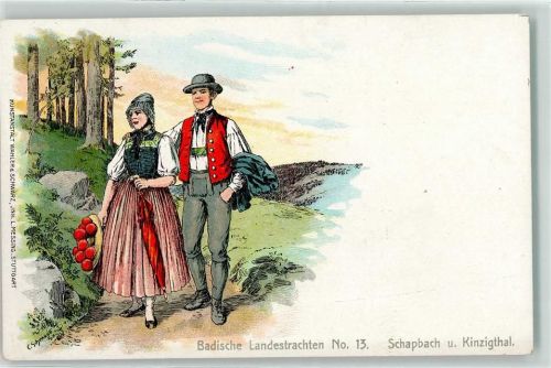Schapbach Badische Landestrachten Nr. 13 Bollenhut sign C. Schmauk