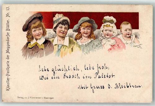 1899 Nr. 13 Kinder vom Baby bis zum Jugendlichen Kinderköpfe sign. Josef Mukarovsky