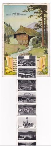 Schluchsee ausziehbarer Papierstreifen Schwarzwaldhaus Mühle Höllental Hinterzarten Feldberg Saig Lenzkirch Windgfällweiher Schluchsee Bonndorf Nachgebühr-Stempel