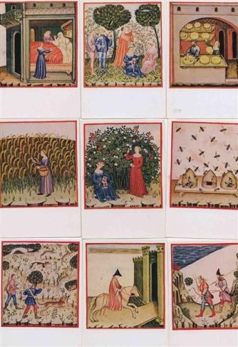 Italienische Miniaturen des MA , Lot mit 12 div AK