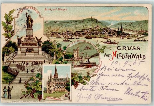 Bingen 1905 National-Denkmal Rochus-Kapelle Mäuseturm