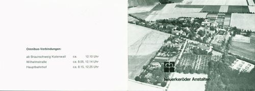 Neuerkerode Jahresfest 1977 Anstalten Klappkarte Fliegeraufnahme