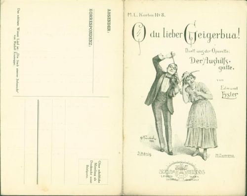 1917 Molitor Serie Nr. 8 Operette Fysler Der Aushilfsgatte sign. Ferenchich