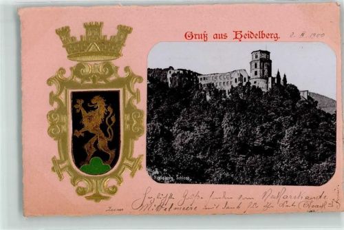 Heidelberg Schloss Wappen Löwe Krone Gold