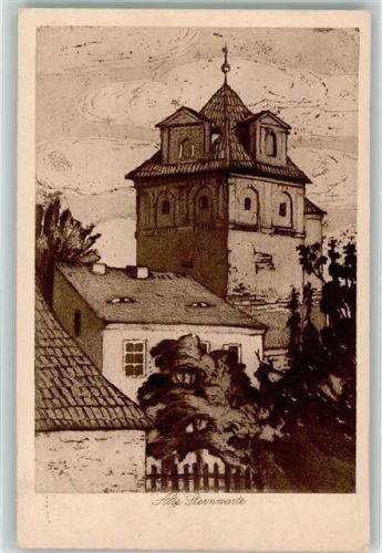 Litomerice Alte Sternwarte Radierung v. Ottn Schneider
