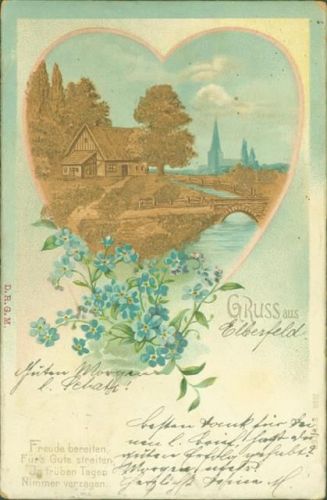 Elberfeld 1902 Korkrelief Verlag E.B. & C.i.B.Eduard Büttner 9912 Ort lt. Stempel