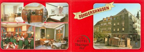 Sondershausen Hotel Thüringer Hof Innen- und Aussenansicht Klappkarte