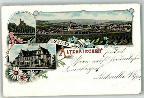 Altenkirchen 1900 Ruine Reichenstein Ständehaus