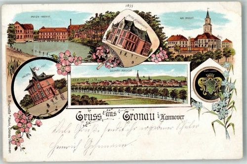 Gronau 1899 Wappen Kais. Post Papierfabrik Am Markt