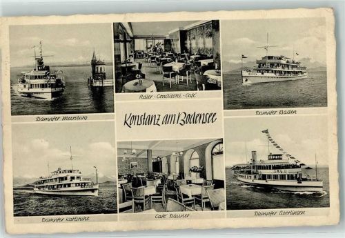 Konstanz Dampfschiffe Karlsruhe, Überlingen, Baden und Meersburg Cafe Dauner