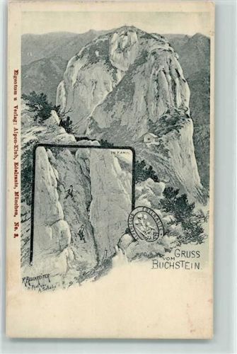 Roßsteinalm Buchstein Im Kamin sign. R. Reschreiter Hüttenstempel