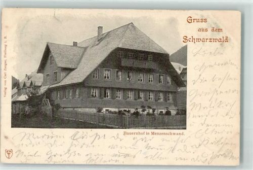 Menzenschwand 1898 Bauernhof