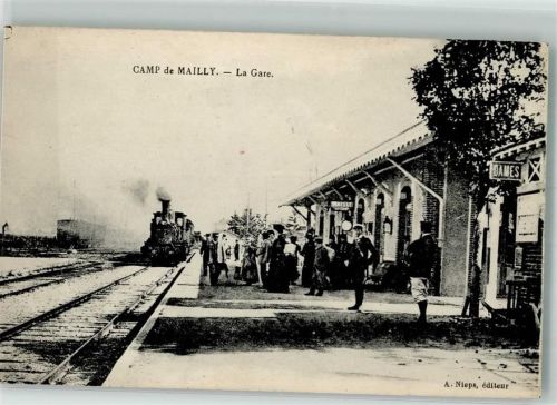10230 Mailly-le-Camp 1927 Foto AK Bahnhof Eisenbahn