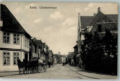 Eutin 1918 Lübeckerstraße Pferdefuhrwerke