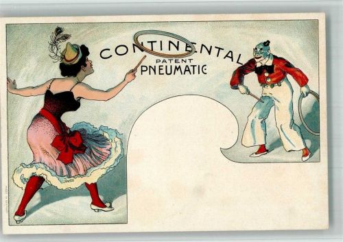 Patent Pneumatic Zirkus Clown Artisten Lithographie Continental 1899 BOAKC