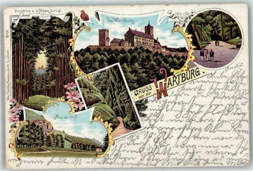 Eisenach 1902 Wartburg Mariental Annatal Drachenschlucht