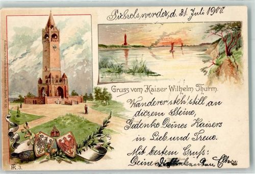 Wilhelmstadt 1900 Pichelswerder Kaiser Wilhelm-Turm signiert