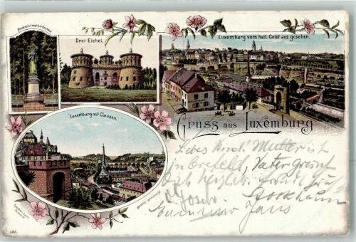 Luxembourg 1904 Prinzessin Amalien Denkmal 3 Eichel
