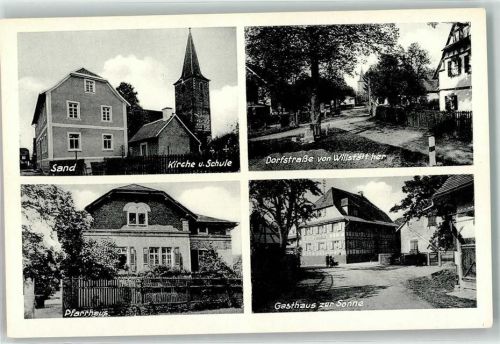 Sand Kirche Schule Pfarrhaus Gasthaus zur Sonne