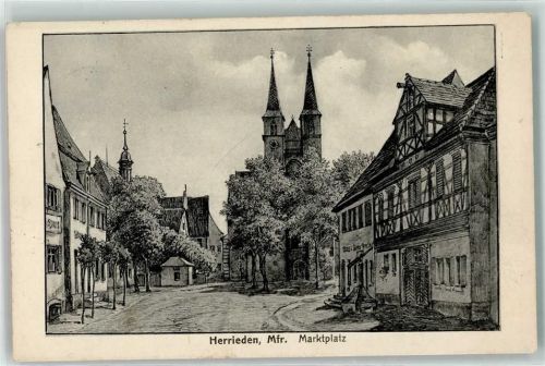 Herrieden Marktplatz Stiftskirche St. Vitus und Deocar