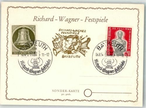 Bayreuth 1954 Wagner, Richard Festspiele Sonder-Karte